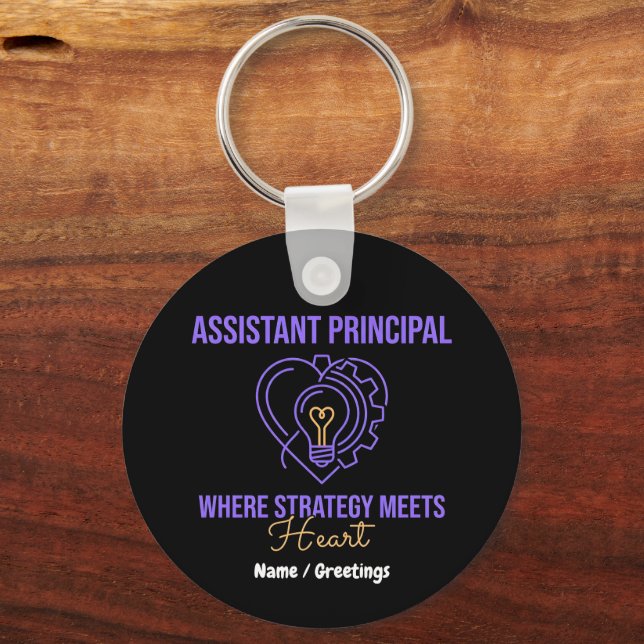Assistant Principal Strategy Meets Heart Design Key Ring (Front)