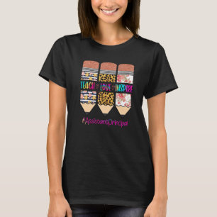 Assistant Principal Teach Love Inspire Leopard Tie T-Shirt