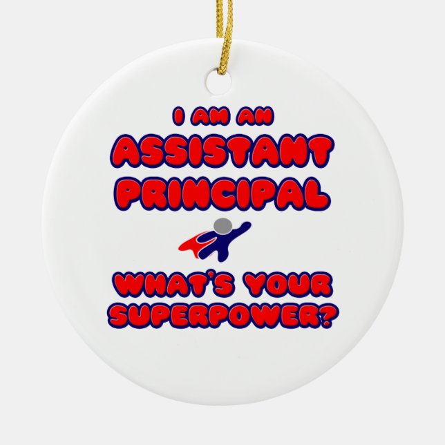 Assistant Principal .. What's Your Superpower? Ceramic Tree Decoration (Front)