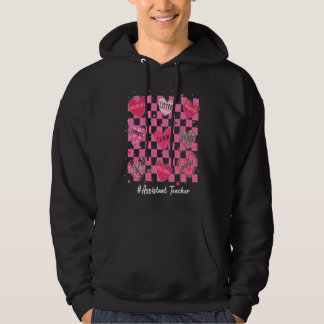 Assistant Teacher Hearts Teach Love Inspire Valent Hoodie