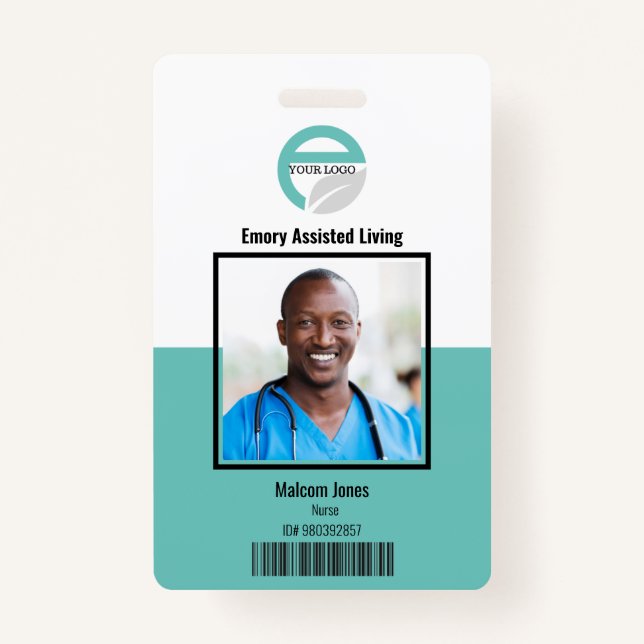 Assisted Living Facility Nurse ID Photo Badge ID Badge (Front)