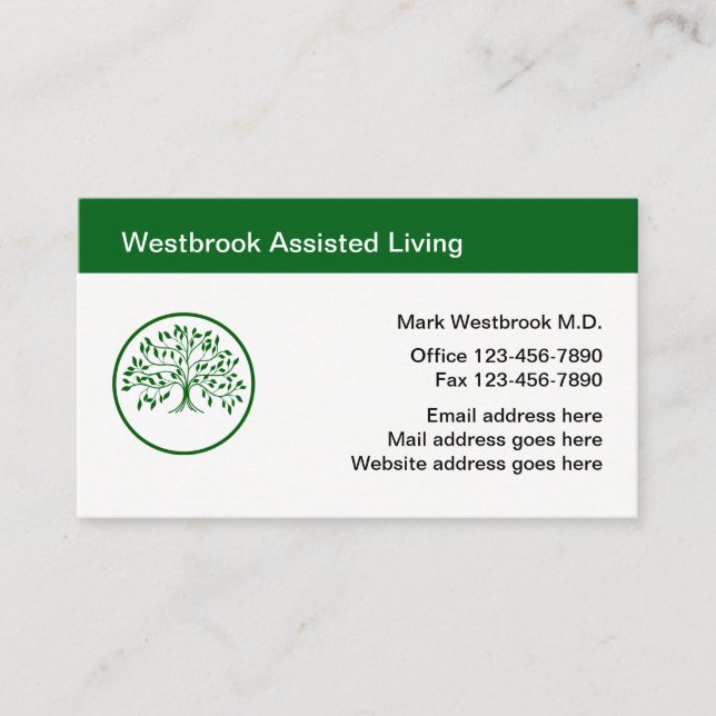 Assisted Living Tree of Life Theme Businesscards Business Card (Front)
