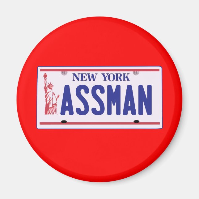 Assman New York License Plate Products Magnet (Front)