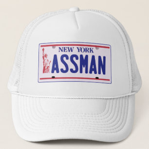 Assman New York License Plate Products Trucker Hat