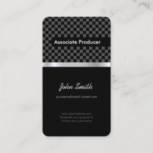 Associate Producer - Elegant Black Chessboard Business Card