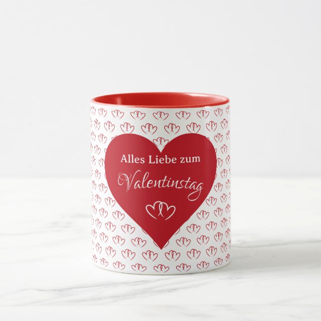 Associated red hearts with Valentine's salute Mug (Center)