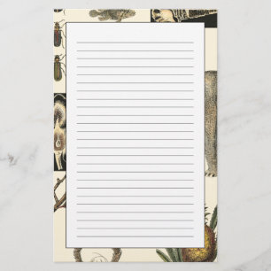 Assorted Animals Painted on Cream Background Stationery
