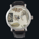 Assorted Animals Painted on Cream Background Watch<br><div class="desc">The wonders of nature are shown in this piece by Vision Studio. Creepy insects mix with an elephant,  butterfly and other assorted animals. If you love nature this is the print for you!</div>