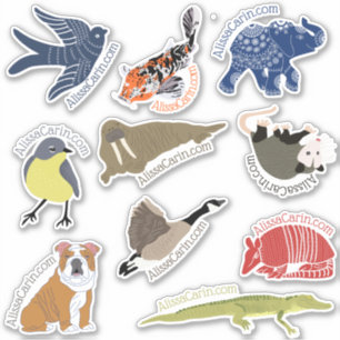 Assorted Animals Personalised Die-Cut Stickers