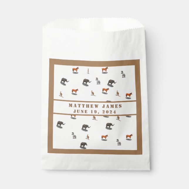 Assorted Animals Themed Baby Shower  Favour Bags (Front)