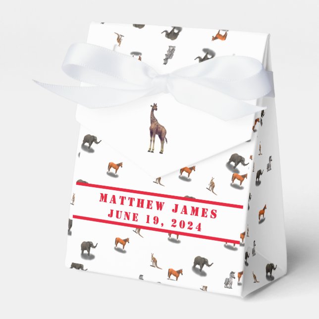 Assorted Animals Themed Baby Shower  Favour Box (Front Side)