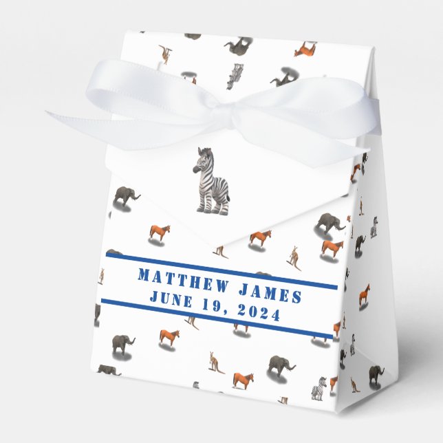 Assorted Animals Themed Baby Shower  Favour Box (Front Side)