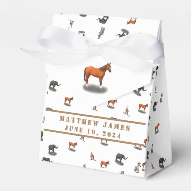 Assorted Animals Themed Baby Shower  Favour Box (Front Side)