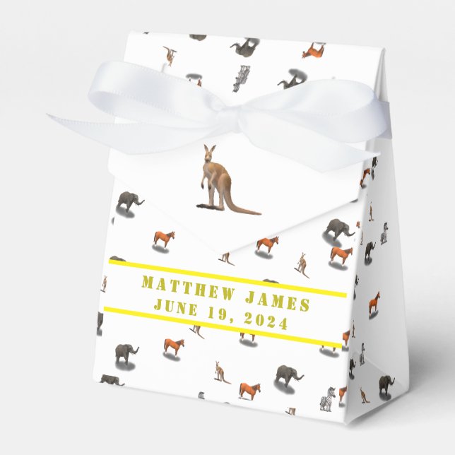 Assorted Animals Themed Baby Shower  Favour Box (Front Side)