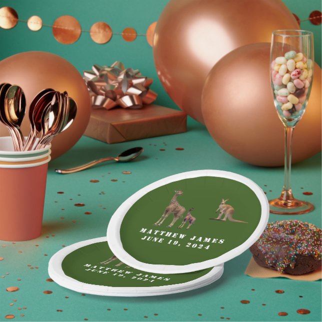 Assorted Animals Themed Baby Shower Paper Plate (Multi)