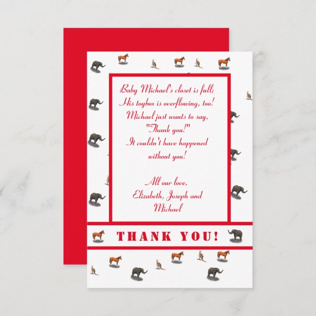 Assorted Animals Themed Invitation (Front/Back)