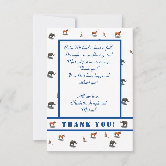 Assorted Animals Themed Invitation (Front)