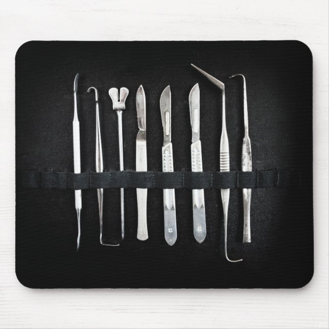 Assorted Antique Embalming Tools Mouse Mat (Front)