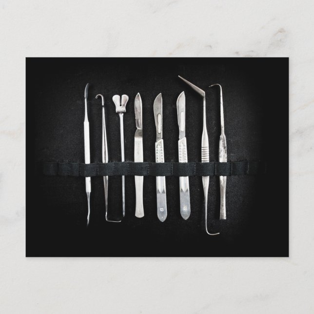 Assorted Antique Embalming Tools Postcard (Front)