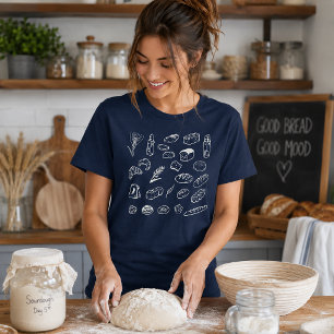Assorted Bakery Artisan Breads Tee Line Art