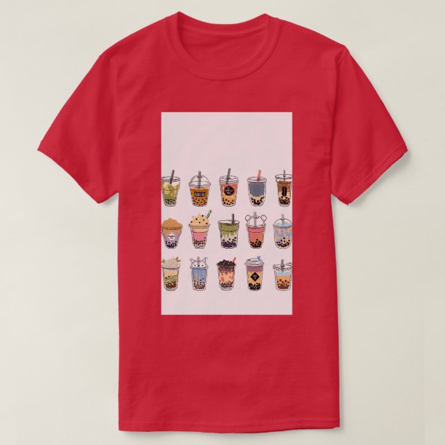 Assorted Bubble Tea Boba Desig Perfect Gift T-Shirt (Design Front)