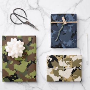 Assorted Camo Wrapping Paper Sheet