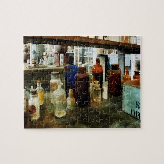 Assorted Chemicals in Bottles Jigsaw Puzzle (Horizontal)