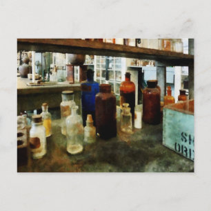 Assorted Chemicals in Bottles Postcard