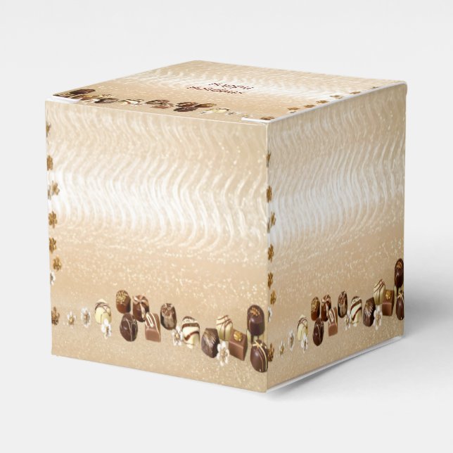 Assorted Chocolates with Decorative Flowers Favour Box (Front Side)