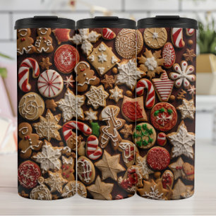 Assorted Christmas Cookies Pattern Thermal Tumbler