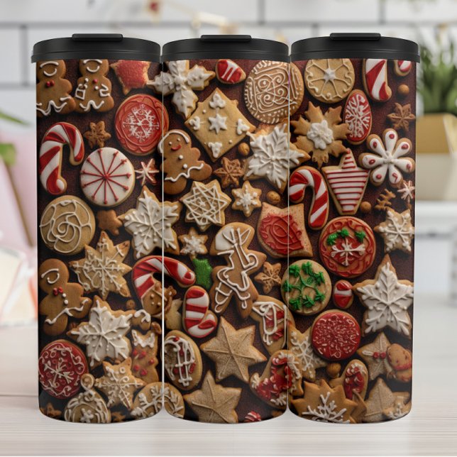 Assorted Christmas Cookies Pattern Thermal Tumbler (Creator Uploaded)