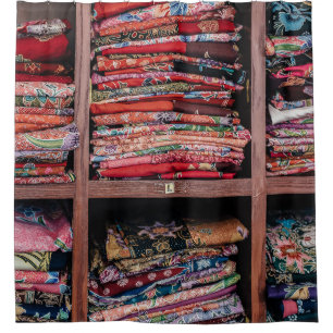 ASSORTED-COLOR CLOTH ON RACK SHOWER CURTAIN