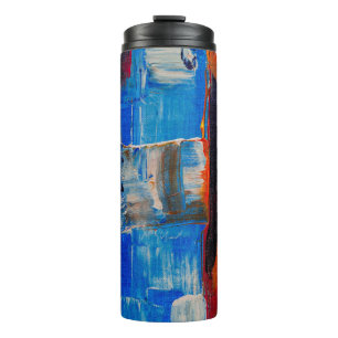 Assorted-colour abstract painting thermal tumbler