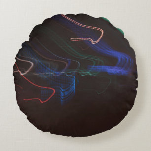 Assorted-colour LED lights illustration Round Cushion