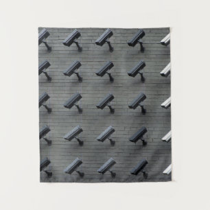 Assorted-colour security cameras tapestry