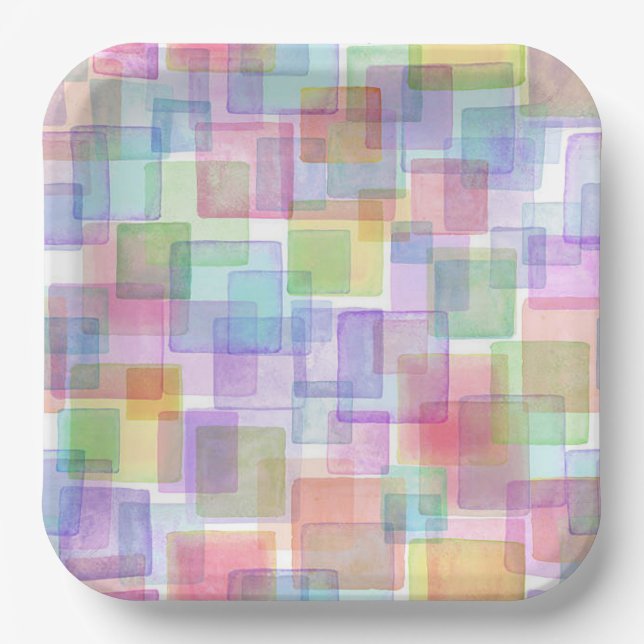 Assorted Colour Square Paper Plate (Front)