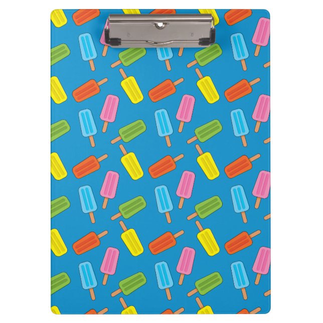 Assorted Colourful Popsicles Pattern Clipboard (Front)