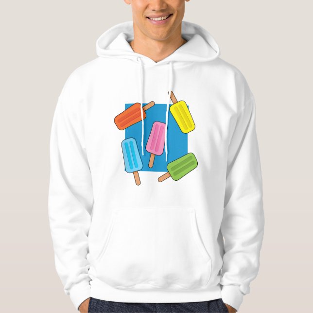 Assorted Colourful Popsicles Pattern Hoodie (Front)