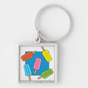 Assorted Colourful Popsicles Pattern Key Ring