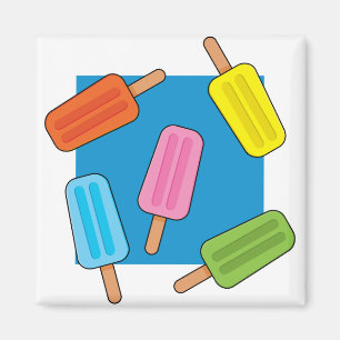 Assorted Colourful Popsicles Pattern Magnet