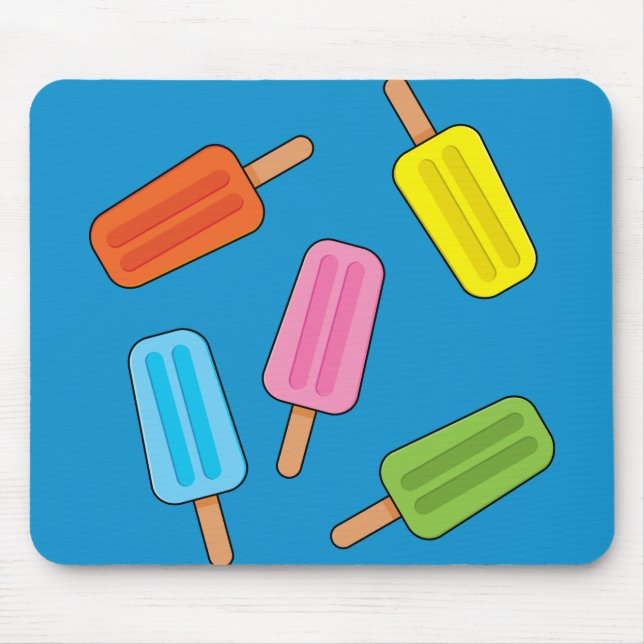 Assorted Colourful Popsicles Pattern Mouse Mat (Front)
