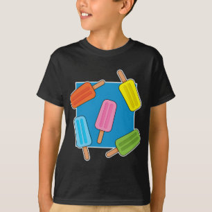 Assorted Colourful Popsicles Pattern T-Shirt