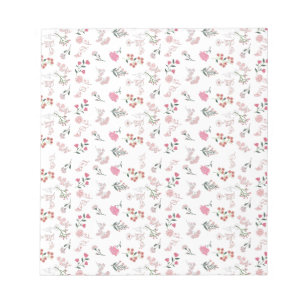 Assorted Delicate Flower in Pattern Notepad