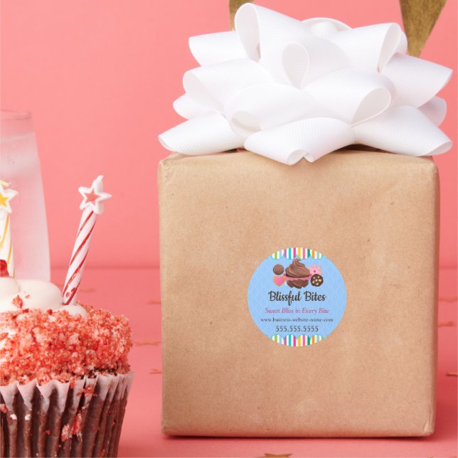 Assorted Desserts Bakery Packaing Classic Round St Classic Round Sticker (Party)