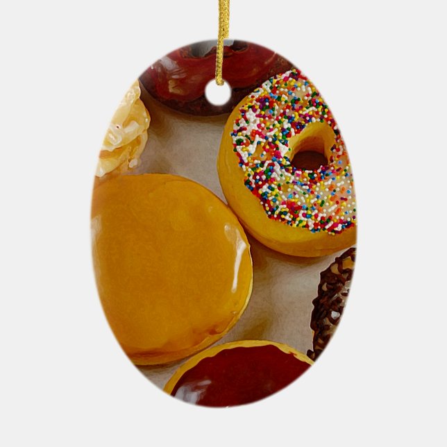 Assorted doughnuts ceramic tree decoration (Front)