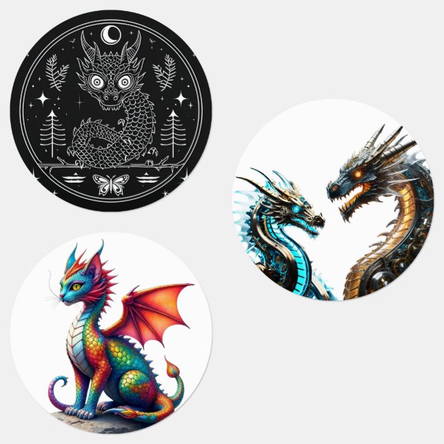 Assorted Dragon Stickers (Group)