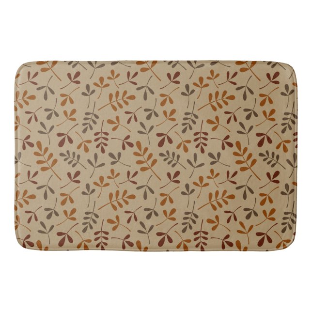 Assorted Fall Leaves Repeat Pattern Bath Mat (Front)