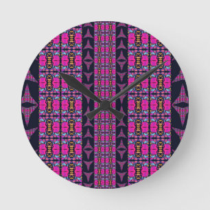 Assorted Floral Pinwheels Round Clock