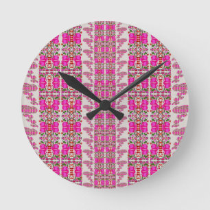Assorted Floral Roses Round Clock