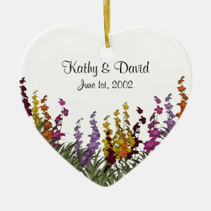 Assorted Flowers Wedding Ceramic Tree Decoration